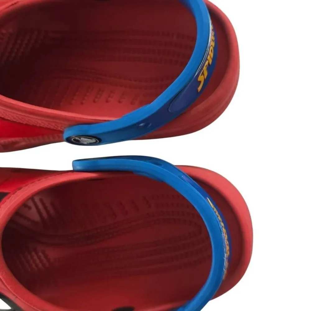 Crocs X Marvel Kids Size 1 Red Blue Spiderman Crocs
